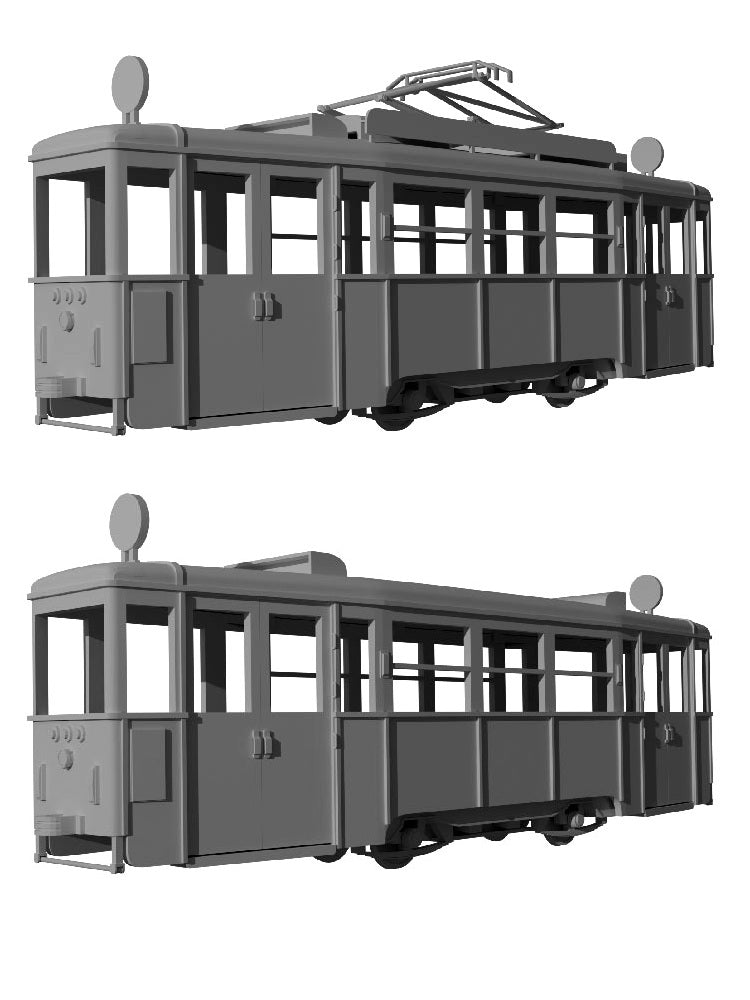 Konstal tram 4N+4ND unidirectional two-section set, sliding doors