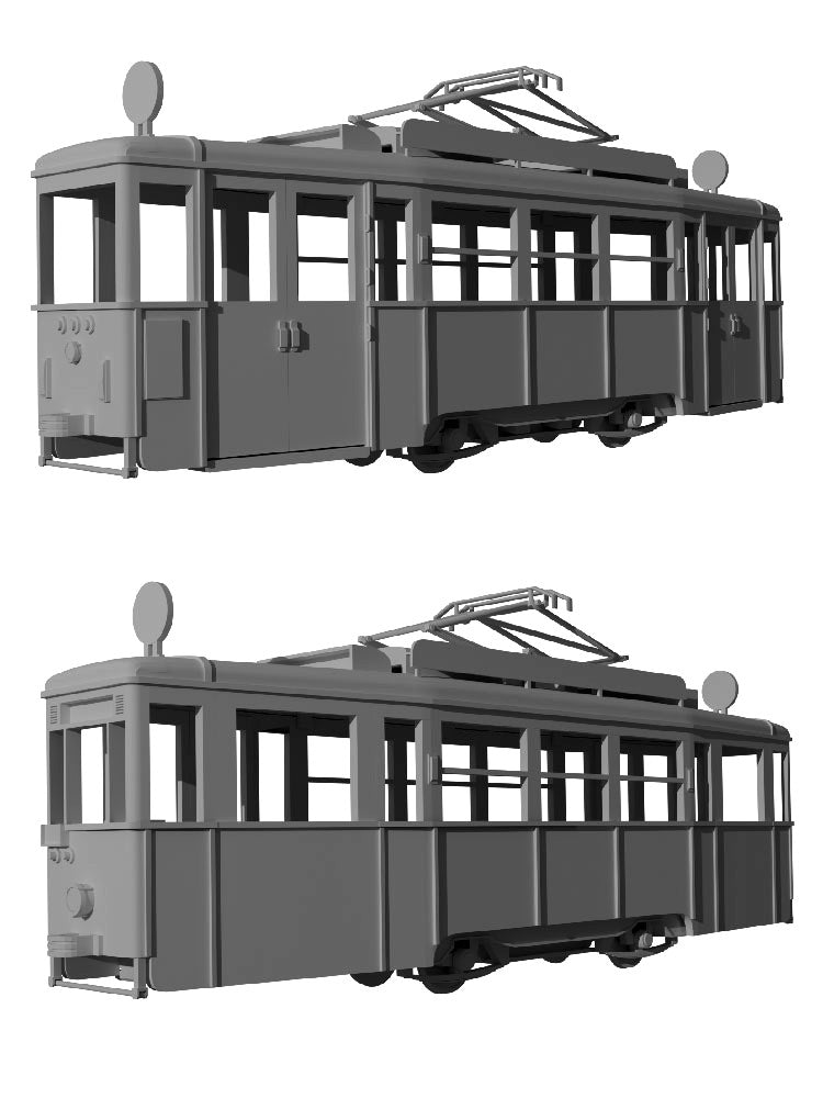 Konstal 4N – unidirectional motor tramcar, sliding doors