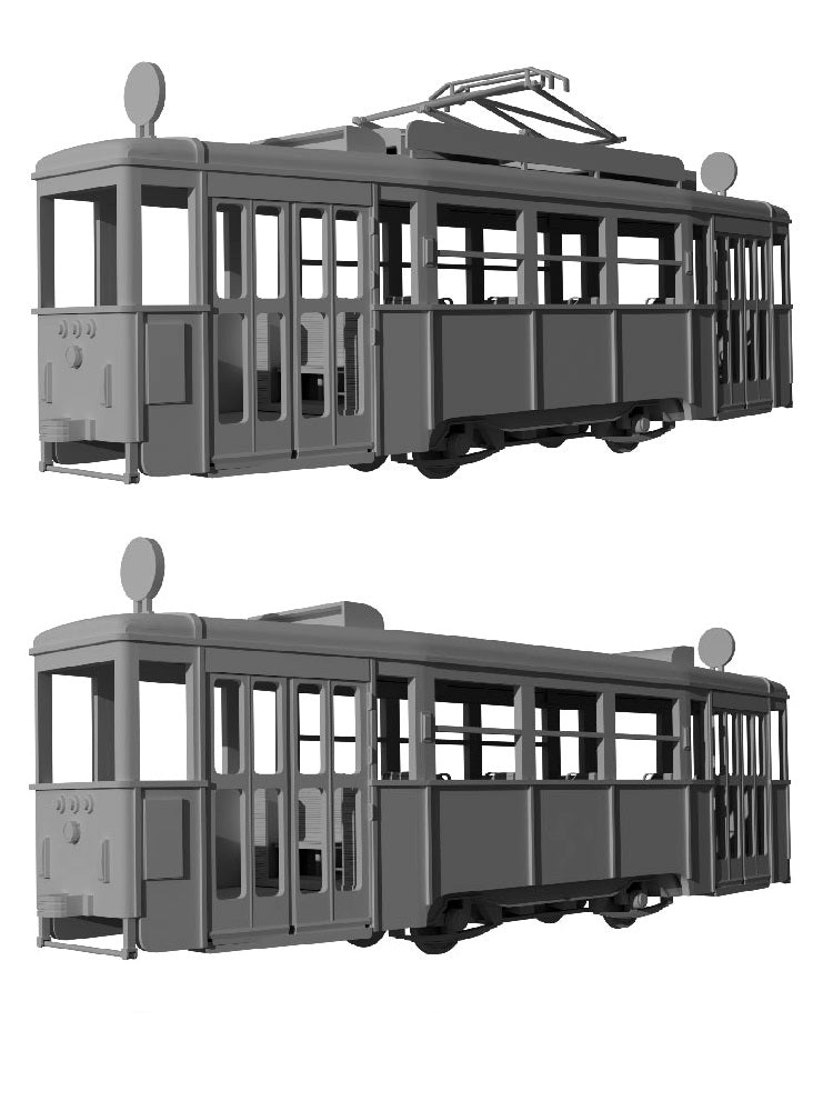 Konstal tram 4N+4ND Modernized unidirectional two-section set, folding doors